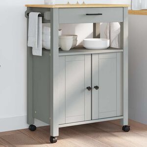 vidaXL Carrinho de cozinha MONZA 60x40x88,5 cm madeira de pinho maci&ccedil;a
