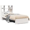 vidaXL Cama com estante sem colchão 90x190 cm pinho maciço branco