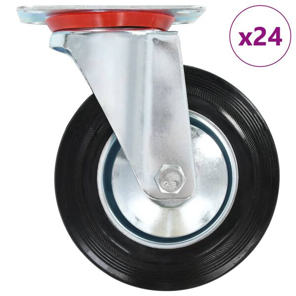 vidaXL 24 pcs rodas girat&oacute;rias 160 mm