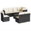 vidaXL 9 pcs conjunto de sof&aacute;s p/ jardim c/ almofad&otilde;es vime PE preto