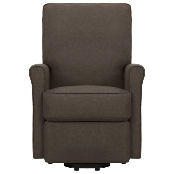 vidaXL Poltrona elevat&oacute;ria tecido castanho-escuro