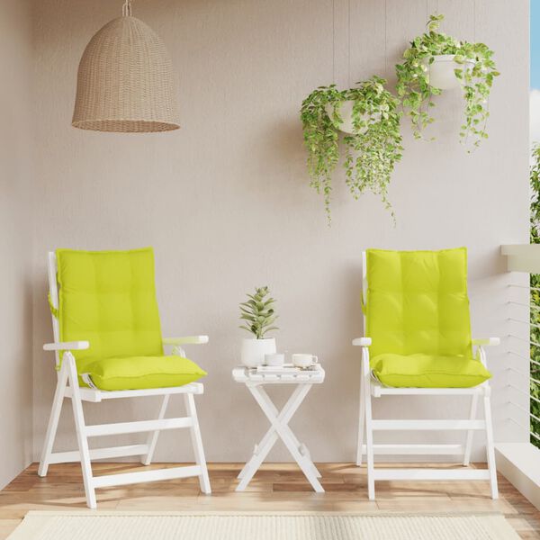 vidaXL Almofad&otilde;es cadeira encosto baixo 2 pcs oxford verde brilhante