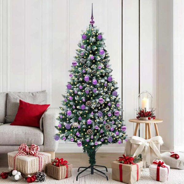 vidaXL &Aacute;rvore de Natal Artificial Verde 180 cm PVC, A&ccedil;o e Pl&aacute;stico