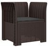 vidaXL Poltrona 1 Lugar com Almofada Look Rattan PP Castanho