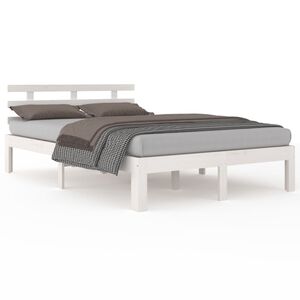 vidaXL Estrutura de cama 200x200 cm madeira maci&ccedil;a branco