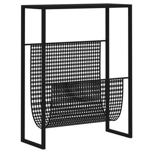 vidaXL Suporte de revistas 35x15x45 cm a&ccedil;o preto
