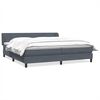 vidaXL Cama com molas colch&otilde;es 200x210 cm veludo cinzento-escuro