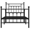 vidaXL Estrutura de cama com cabeceira e p&eacute;s 90x190 cm metal preto