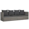 vidaXL Sof&aacute; lounge de exterior c/ almofad&otilde;es vime PE cinzento