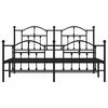 vidaXL Estrutura de cama com cabeceira e p&eacute;s 183x213 cm metal preto