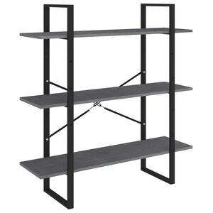 vidaXL Estante com 3 prateleiras 100x30x105 cm pinho maci&ccedil;o cinzento