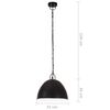 vidaXL Candeeiro suspenso vintage indust. redondo 25 W 31 cm E27 preto