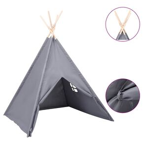 vidaXL Tenda teepee infantil c/ saco 120x120x150cm pele p&ecirc;ssego cinza