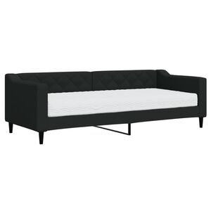 vidaXL Sof&aacute;-cama com colch&atilde;o 80x200 cm tecido preto