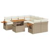 vidaXL 9 pcs conjunto de sof&aacute;s p/ jardim com almofad&otilde;es vime PE bege