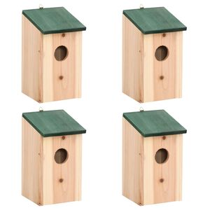 vidaXL Casas para p&aacute;ssaros 4 pcs madeira 12x12x22 cm
