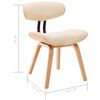 vidaXL Cadeiras jantar 2 pcs madeira curvada e couro artificial creme