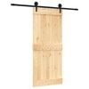vidaXL Porta Deslizante Natural e Preto 90 x 210 cm