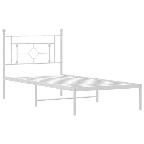 vidaXL Estrutura de cama com cabeceira 100x190 cm metal branco