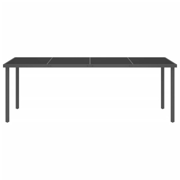 vidaXL Mesa de jantar para exterior 220x90x75 cm a&ccedil;o e vidro antracite