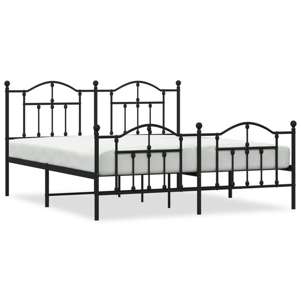 vidaXL Estrutura de cama sem colch&atilde;o com p&eacute;s 180x200 cm preto