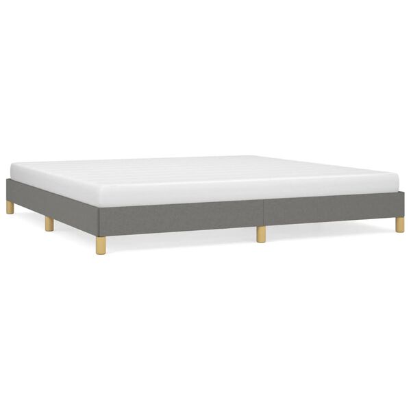 vidaXL Estrutura de cama sem colch&atilde;o 200x200 cm tecido cinzento-escuro