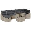 vidaXL Conjunto de Sof&aacute; de Jardim 8 unid. Cinzento-claro vime PE
