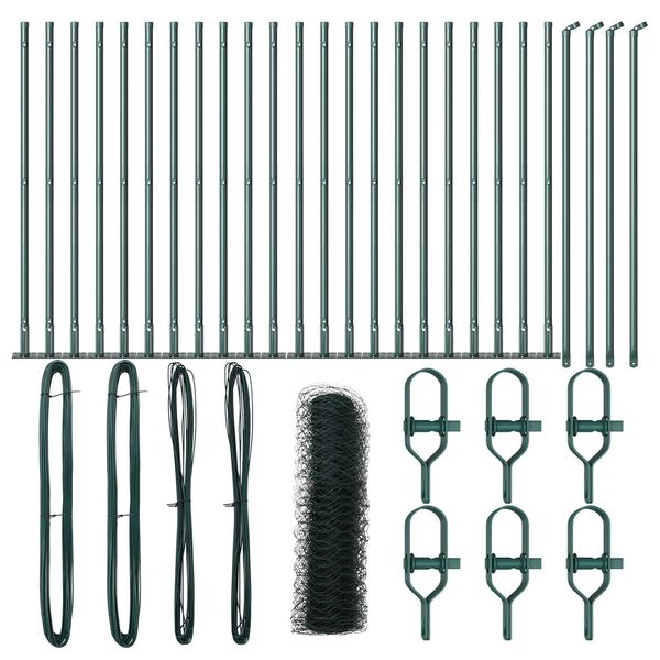 vidaXL Poste de Cerca Verde 50 x 0,8 m (malha de 36 mm) A&ccedil;o e PVC