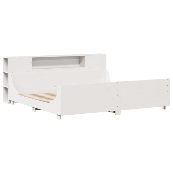 vidaXL Cama sem colch&atilde;o 200x200 cm madeira de pinho maci&ccedil;a branco