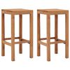 vidaXL Bancos de bar 2 pcs madeira de teca maci&ccedil;a
