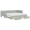 vidaXL Sof&aacute;-cama c/ gavet&atilde;o e gavetas 90x200 cm veludo cinzento-claro
