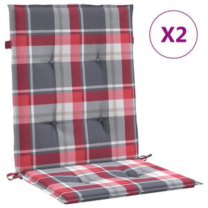 vidaXL Almofad&otilde;es lombares cadeiras jardim 2pcs oxford xadrez vermelho