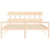 vidaXL Cama para idosos com cabeceira 200x200 cm madeira maci&ccedil;a
