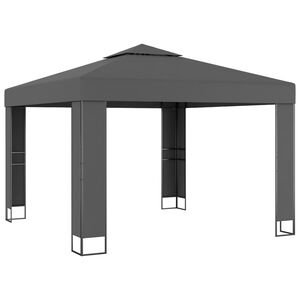vidaXL Gazebo com telhado duplo 3x3 m antracite