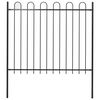 vidaXL Cerca de jardim BOXTEL com topo em arco, em a&ccedil;o, 170x150 cm, preto