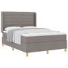 vidaXL Cama Box com colch&atilde;o Cinzento-acastanhado 140 x 190 cm tecido