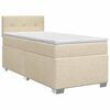 vidaXL Cama box spring com colch&atilde;o Creme 90 x 200 cm Tecido