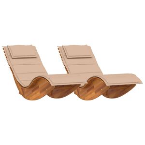 vidaXL Espregui&ccedil;adeira 2 pcs Castanho Madeira S&oacute;lida de Ac&aacute;cia