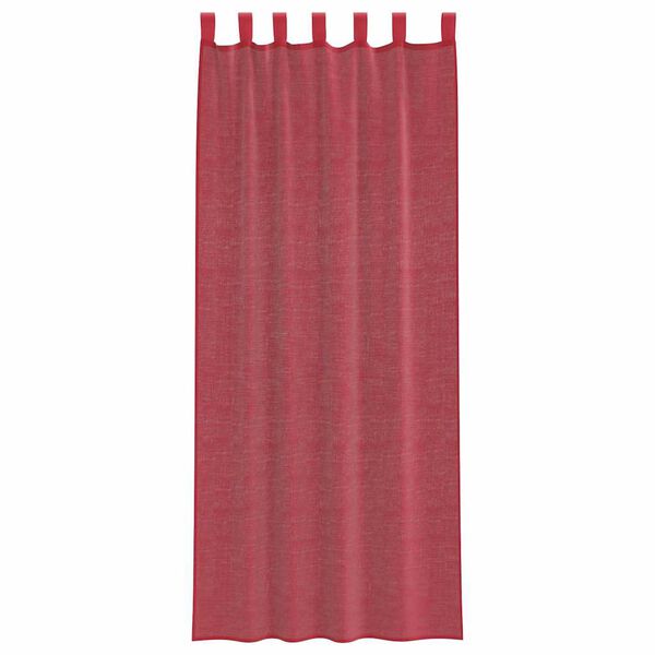 vidaXL Cortinas de voile com laços 2 pcs vermelho tinto 140x260 cm