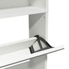 vidaXL Sapateira de 4 divis&oacute;rias com espelho branco 63x17x134cm