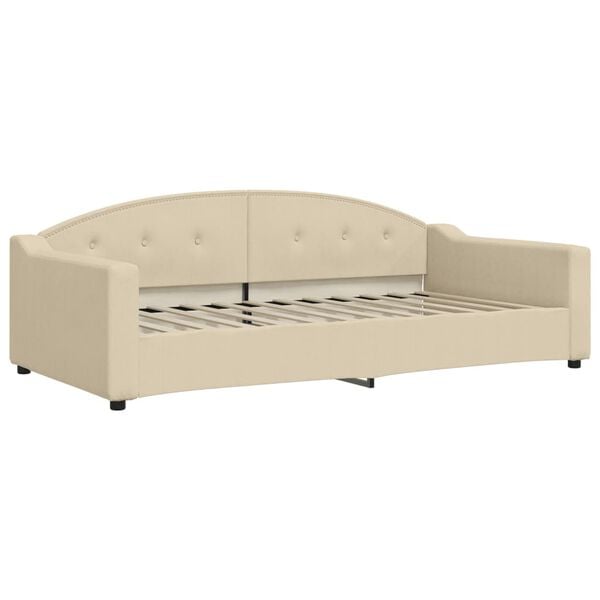 vidaXL Sof&aacute;-cama com gavet&atilde;o e gavetas 100x200 cm tecido cor creme
