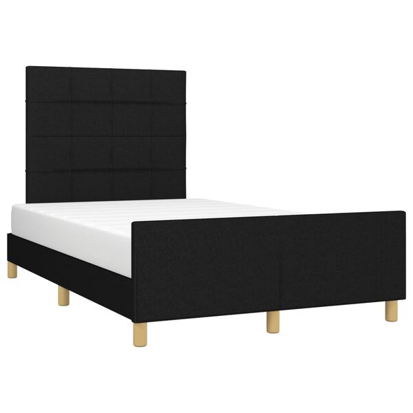vidaXL Estrutura de cama sem colch&atilde;o preto 120x190 cm tecido