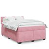 vidaXL Cama com molas/colch&atilde;o 140x200 cm veludo rosa-escuro
