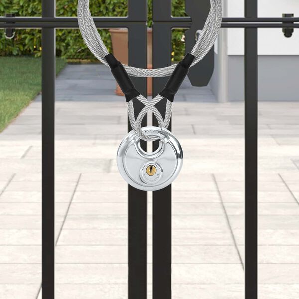 vidaXL Trancas Discus com Chaves Prateado A&ccedil;o inoxid&aacute;vel