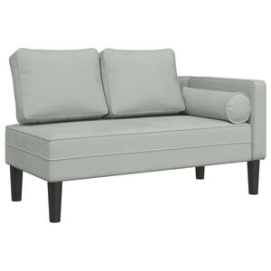 vidaXL Chaise lounge com almofad&otilde;es veludo cinzento-claro