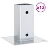 vidaXL Bases de poste quadradas 12 pcs prata 71x71 mm a&ccedil;o galvanizado