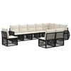 vidaXL Conjunto de Sof&aacute; de Jardim 10 pcs Preto e Branco Creme vime PE