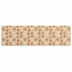 vidaXL Tapete de Cozinha Patas bege 150 x 45 cm 100% Poliamida Lav&aacute;vel