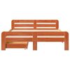 VidaXL Cama sem colch&atilde;o 140x190 cm pinho maci&ccedil;o castanho-mel