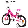 vidaXL Bicicleta de criança roda 14" preto e rosa